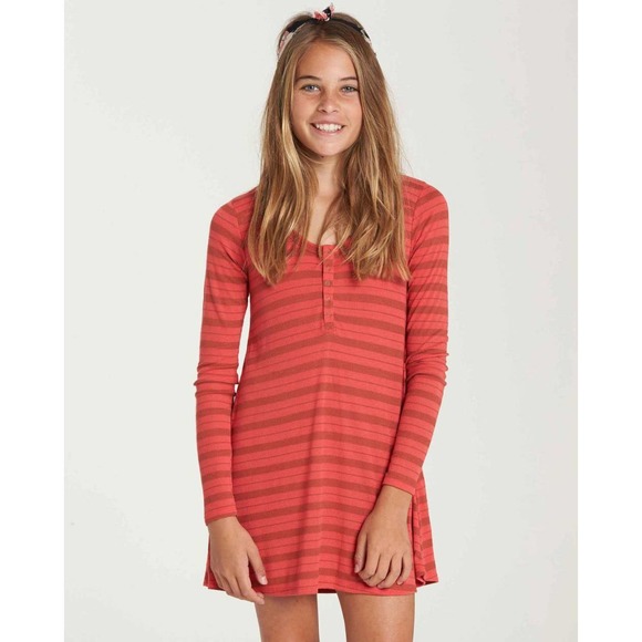 Billabong Kids My Time Dress in Geranium ~ Big Girl's Size Large (14/16) - Picture 1 of 15
